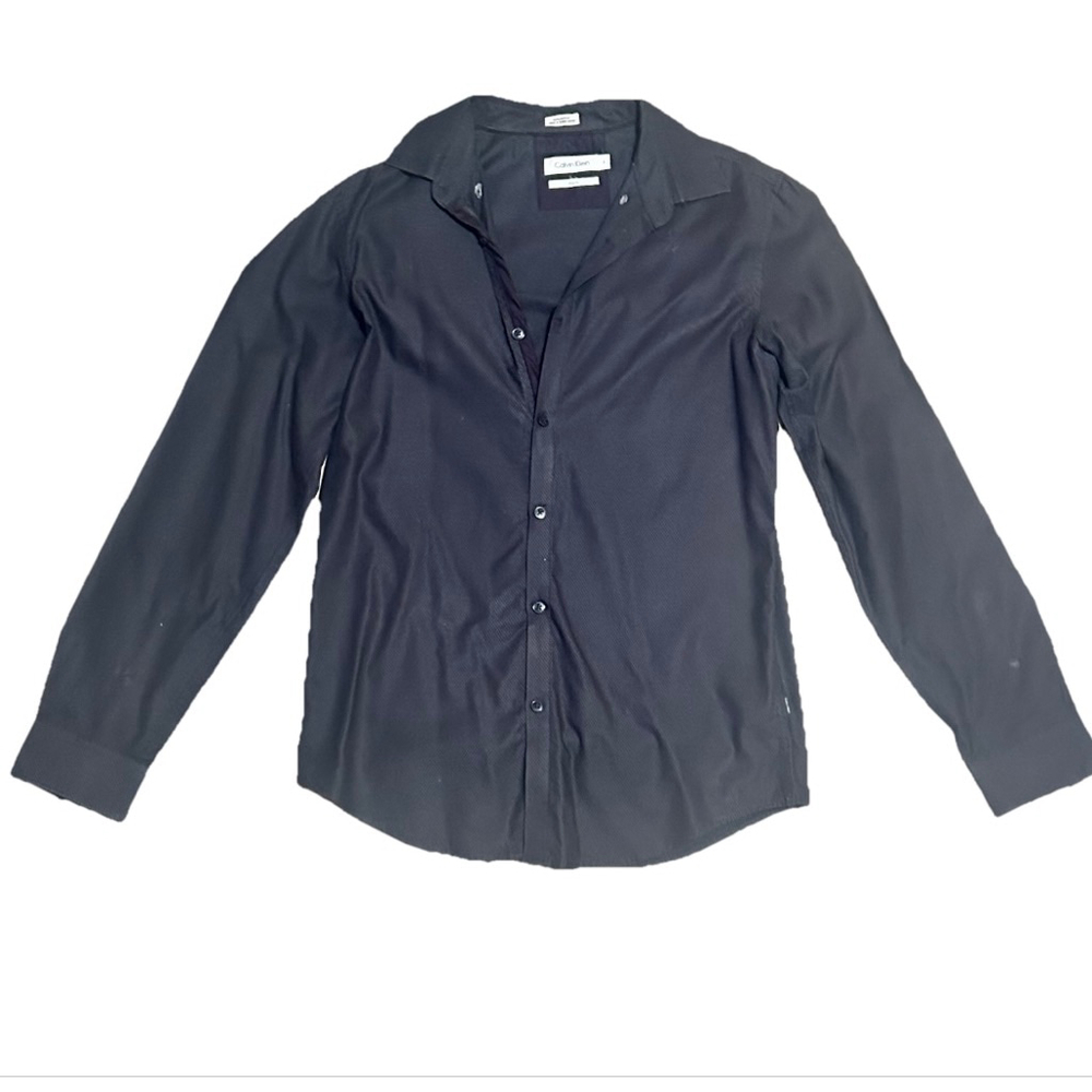 Men's Calvin Klein Slim Fit Dress Shirt S Black
